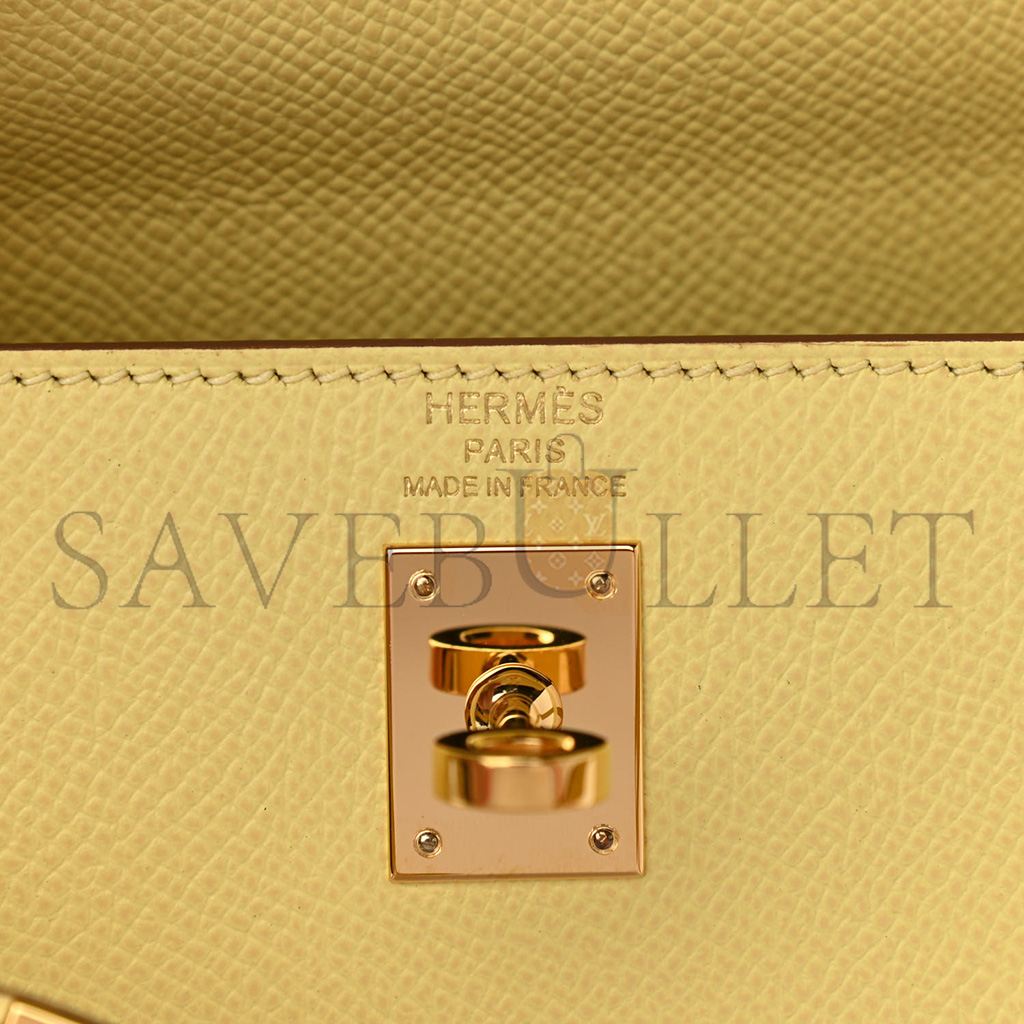 H**mes epsom kelly sellier 25 jaune poussin (25*17*7cm)